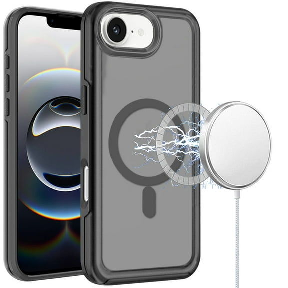 For iPhone 16E (E edition) / SE4 (2025) Glossy Oil Premium Hybrid Case Cover - Black