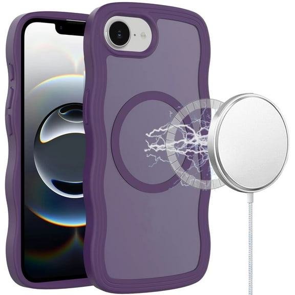 For iPhone 16E (E edition) / SE4 (2025) Grip Hand Magnetic Ring HQ Hybrid - Dark Purple