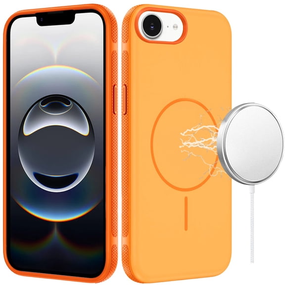 For iPhone 17E / 16E / SE4 Premium Edged Core Matte Thick Super Magnetic Hybrid Case - Cosmic Orange