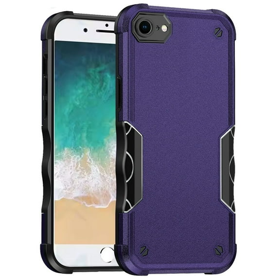For iPhone 17E / 16E / SE4 Exquisite Tough Shockproof Hybrid Case Cover - Dark Purple