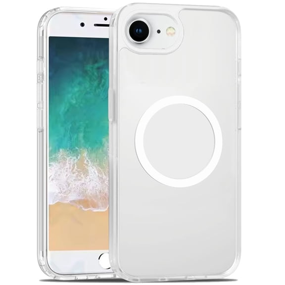 For iPhone 17E / 16E / SE4 [Magnetic Circle] Smooth Safe Matte Feel Hybrid Case - Clear