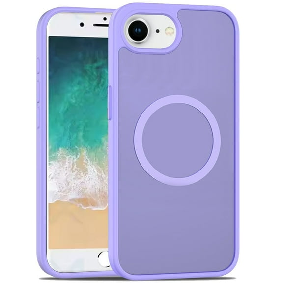 For iPhone 16E / SE4 [Magnetic Circle] Smooth Safe Matte Feel Hybrid Case - Light Purple