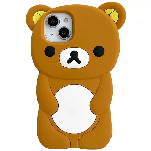 For iPhone 17 16 15 14 13 12 11 Pro Plus mini Max Xs XR 6 7 8 SE Silicone Rilakkuma Bear Soft Cover Case