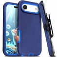 thumbnail image 1 of For iPhone Air Case With Belt Clip, Kickstand, Shockproof Dust/Drop Proof 3 in 1 Full Body Rugged Heavy Duty Durable Cover Blue, 1 of 6