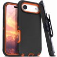 thumbnail image 1 of For iPhone 17 Air Case With Belt Clip, Kickstand, Shockproof Dust/Drop Proof 3 in 1 Full Body Rugged Heavy Duty Durable Cover Orange, 1 of 6