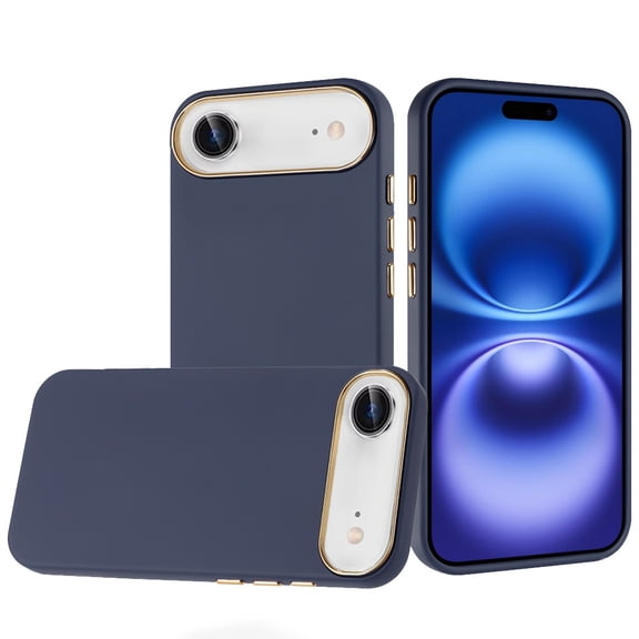 For iPhone 17 Air Classy Slick Chromed Around Hybrid Case Cover - Dark Blue