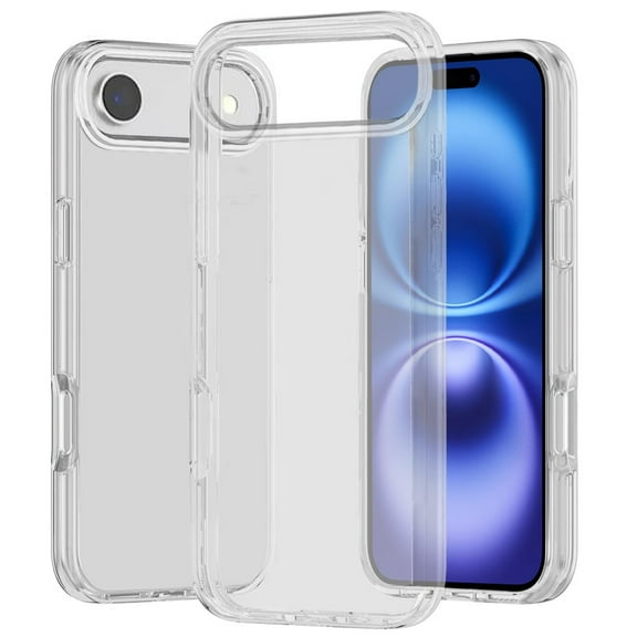 For iPhone 17 Air Sturdy Ultra Thick 3mm Transparent Hybrid Case Cover - Clear