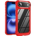 thumbnail image 1 of For iPhone 17 Air Ultimate CaseX Transparent Hybrid Case with Metal Buttons And Camera Edges - Red, 1 of 3