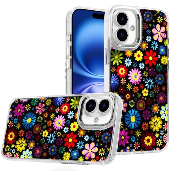 For iPhone 17 Beautiful Epoxy Designs With Chrome Metallic Edges Hybrid - 2