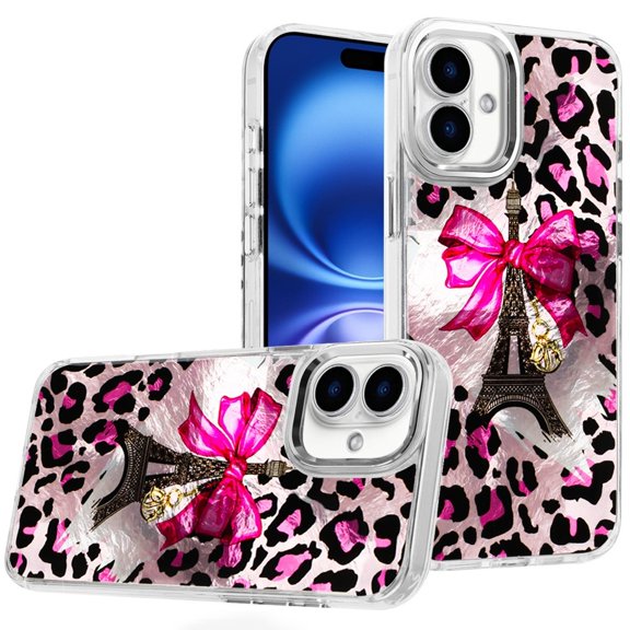 For iPhone 17 Beautiful Epoxy Designs With Chrome Metallic Edges Hybrid - 3