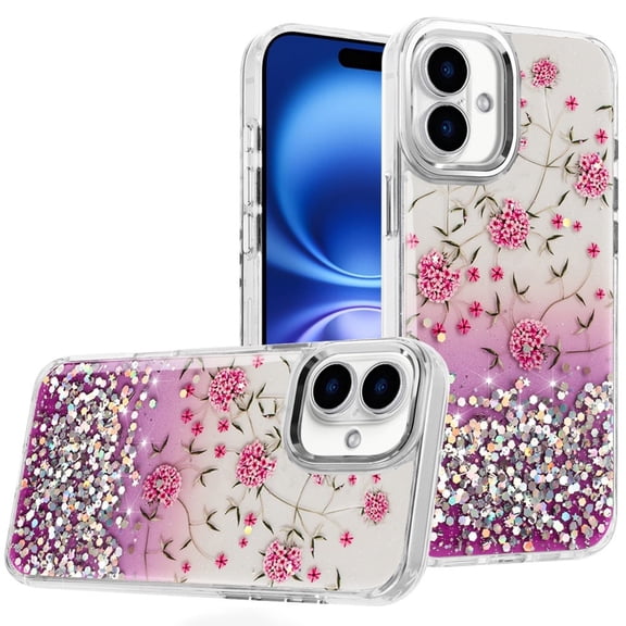 For iPhone 17 Beautiful Epoxy Designs With Chrome Metallic Edges Hybrid - 8