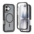 thumbnail image 1 of For iPhone 17 Case, 360° Rugged Protective Shell with Screen Protector, Heavy Duty Shockproof Case Matte Translucent Compatible with Magsafe, Black, 1 of 6