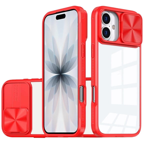 For iPhone 17 Fusion Transparent Clear Hybrid Case Cover - Red