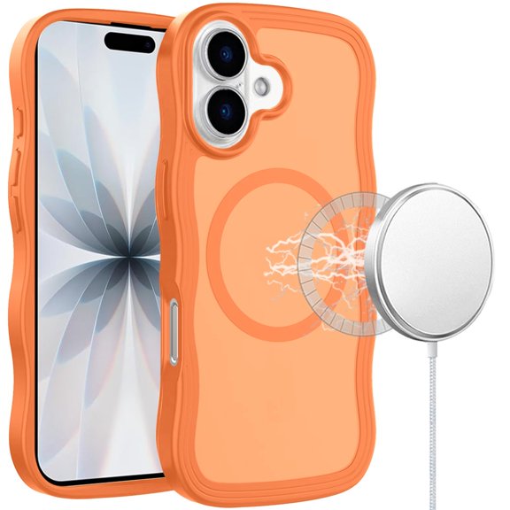 For iPhone 17 Grip Hand Magnetic Ring HQ Hybrid - Cosmic Orange