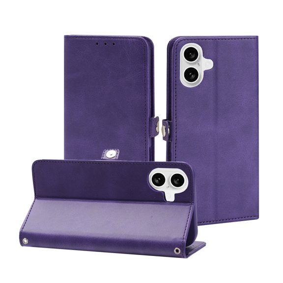 For iPhone 17 Phone Case, 360 Full Protection Multiple Compartments Phone Case for iPhone 17 Purple