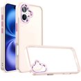 thumbnail image 1 of For iPhone 17 Polished Oil Thick Acrylic Metal Button Hybrid Case Cover - Beige, 1 of 3