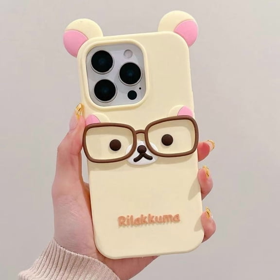 For iPhone 17 Pro 4 4S 5 5S 6 16 Pro Max 15 14 Plus 13 12 11 7 8 SE Rilakkuma Bear Chocolate Cartoon Soft Silicon Phone Case