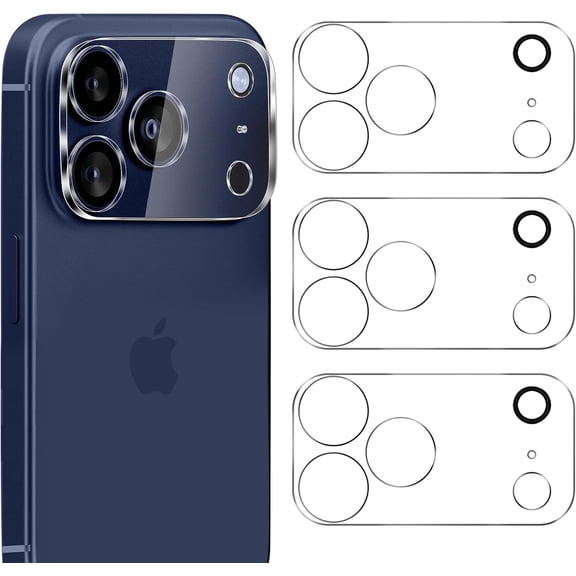 For iPhone 17 Pro Camera Lens Protector Tempered Glass Full Coverage Guard - 3 Packs/Transparent