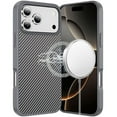 thumbnail image 1 of For iPhone 17 Pro CarbonFiber Design Magnetic Ring HQ Thick 2.0mm Hybrid Case - Grey, 1 of 3