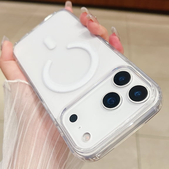 For iPhone 17 Pro Case, MagSafe-Compatible, Transparent Shock-Absorbing Protective Cover, Clear Magnetic Phone Shell with Strong Drop Defense,Clear