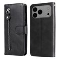 thumbnail image 1 of For iPhone 17 Pro Max 6.9-inch Wallet Case for Women Men Multi-Card Slots Zipper Pocket Leather Phone Case,Black,For iPhone 17 Pro Max, 1 of 7
