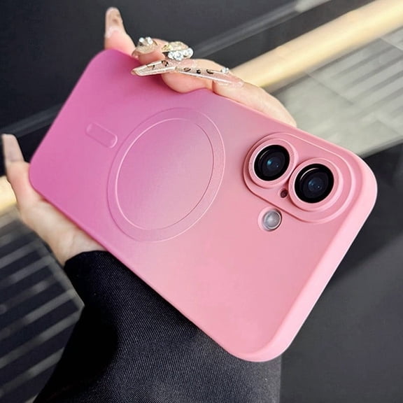 For iPhone 17 Pro Max Case 17 Air MagSafe Dustproof Silicone Bumper Airbag Anti-Fall Phone Cover - Pink Purple 17A
