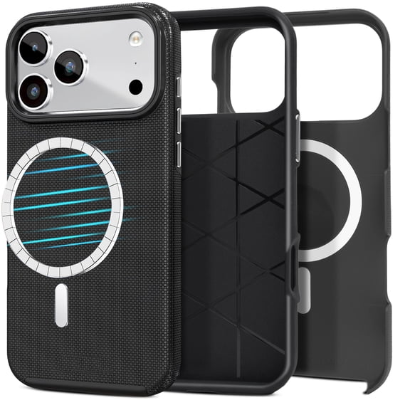 For iPhone 17 Pro Max Case Anti-Slip Fingerprint Slim Dual Layer Rugged Cover Compatible with MagSafe Shockproof Protection Black