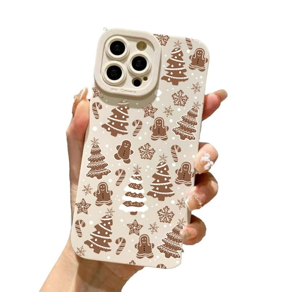 For iPhone 17 Pro Max Case Christmas Gingerbread Silicone Shockproof Cute Holiday Design Compatible with iPhone 16 15 14 13 12 11