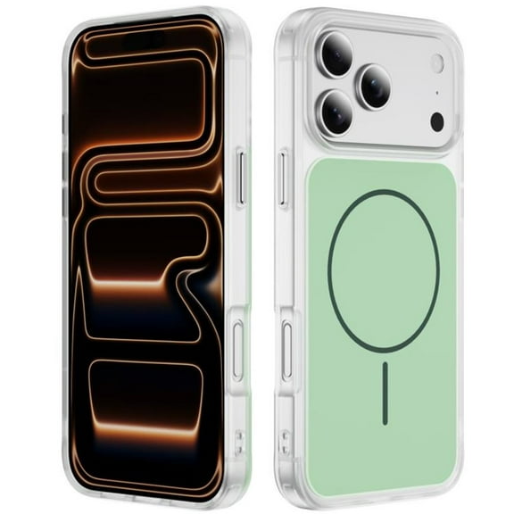 For iPhone 17 Pro Max Case (Compatible with MagSafe) Slim Translucent Shockproof with Anti-Fingerprint Phone Case,Green,For iPhone 17 Pro Max