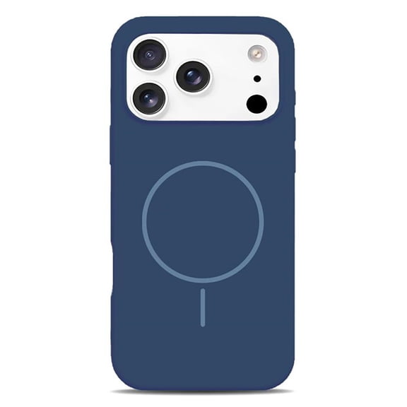 For iPhone 17 Pro Max Case,Silicone Waterproof Anti-Yellowing Magnetic Mobile Phone Protective Cover,Deep blue,iPhone 17 Pro Max-6.9"