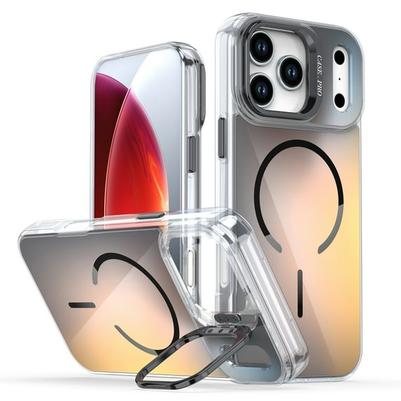 For iPhone 17 Pro Max Case with Camera Stand,Fit for MagSafe,Not Yellowing,Anti-drop,Magnetic Cell Phone Shell