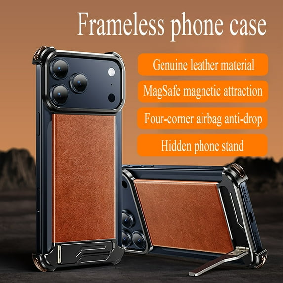 For iPhone 17 Pro Max Case with Kickstand,Compatible with MagSafe,Shockproof,Borderless Magnetic Slim Phone Cover Protective