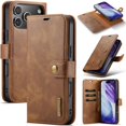 thumbnail image 1 of For iPhone 17 Pro Max DG.MING Crazy Horse Texture Detachable Magnetic Leather Phone Case,Brown,For iPhone 17 Pro Max, 1 of 10