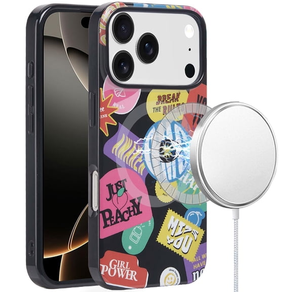 For iPhone 17 Pro Max [Magnetic] Double Layer Design IMD Case - Fashion Rebel