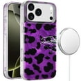thumbnail image 1 of For iPhone 17 Pro Max [Magnetic] Double Layer Design IMD Case - Purple Leopard, 1 of 3
