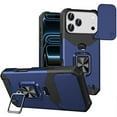 thumbnail image 1 of For iPhone 17 Pro Max Multi-Functional Card Magnetic Ring Stand Hybrid Camera Case Cover - Blue, 1 of 3