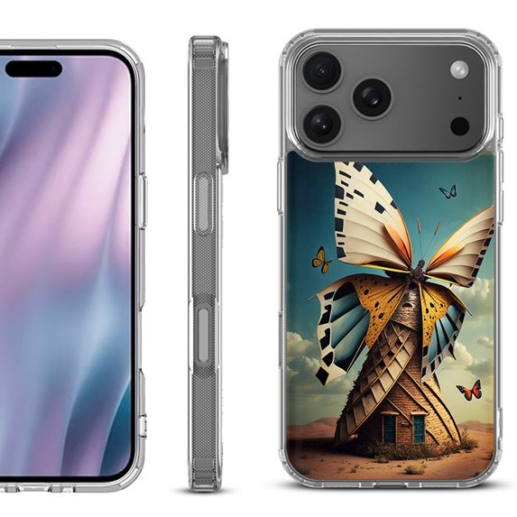 For iPhone 17 Pro Max Protective Shockproof Phone Case, by OneToughShield - Butterfly Windmills