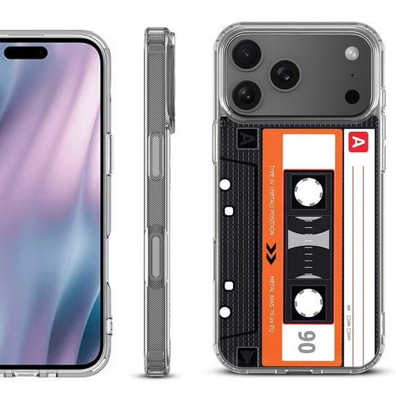 For iPhone 17 Pro Max Protective Shockproof Phone Case, by OneToughShield - Cassette Orange