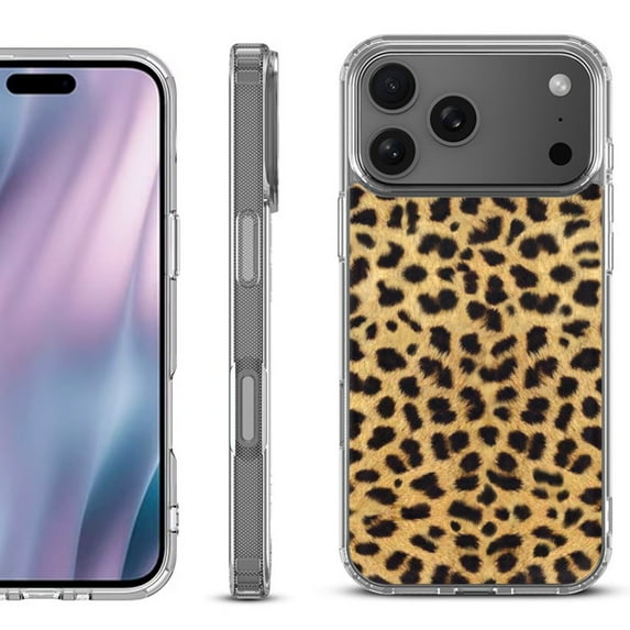 For iPhone 17 Pro Max Protective Shockproof Phone Case, by OneToughShield - Cheetah Gold/Black