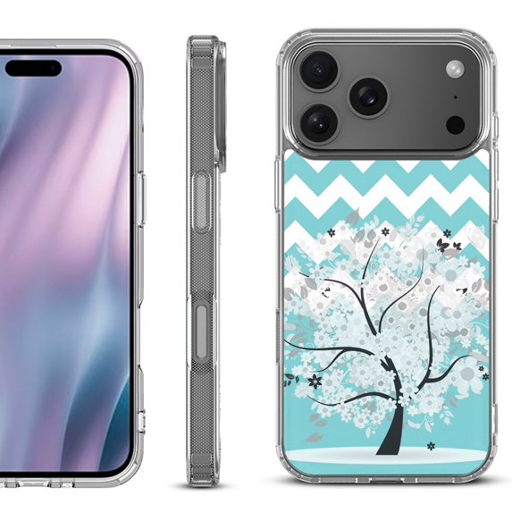 For iPhone 17 Pro Max Protective Shockproof Phone Case, by OneToughShield - Chevron/Tree