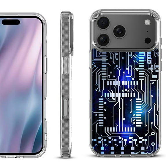 For iPhone 17 Pro Max Protective Shockproof Phone Case, by OneToughShield - Cosmos Circuit