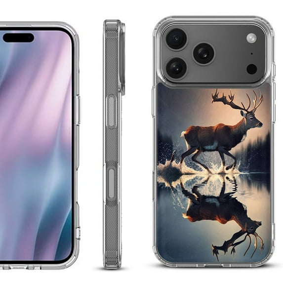 For iPhone 17 Pro Max Protective Shockproof Phone Case, by OneToughShield - Deer Running