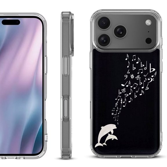 For iPhone 17 Pro Max Protective Shockproof Phone Case, by OneToughShield - Dolphin Music