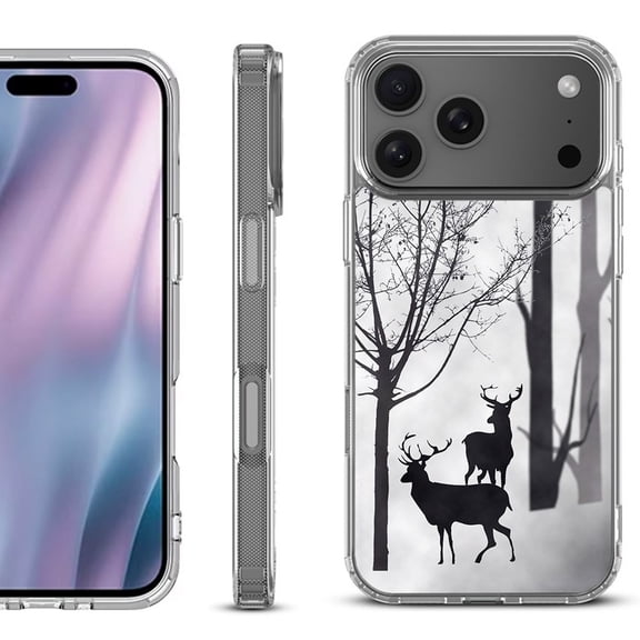 For iPhone 17 Pro Max Protective Shockproof Phone Case, by OneToughShield - Forest Deer