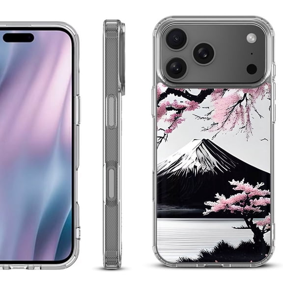 For iPhone 17 Pro Max Protective Shockproof Phone Case, by OneToughShield - Fuji Sakura
