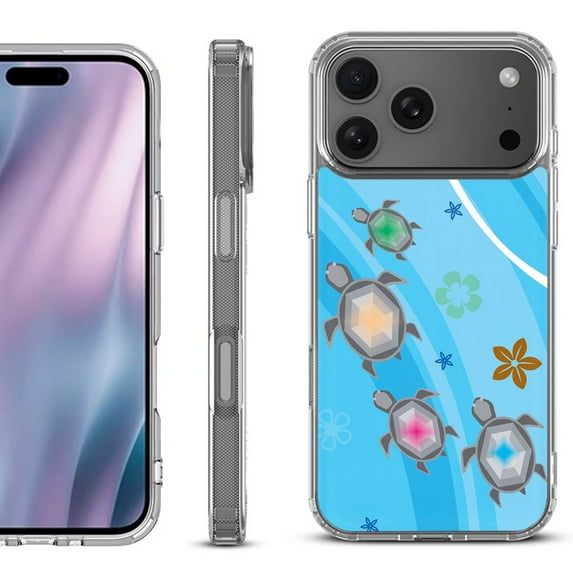 For iPhone 17 Pro Max Protective Shockproof Phone Case, by OneToughShield - Happy Turtle