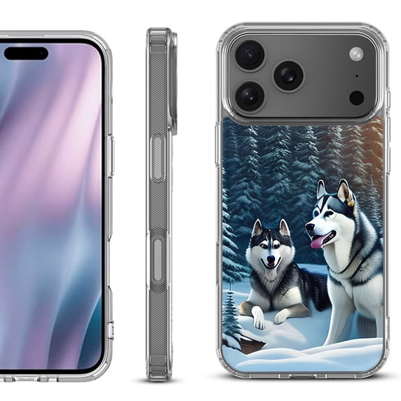 For iPhone 17 Pro Max Protective Shockproof Phone Case, by OneToughShield - Husky Snow