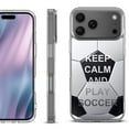 thumbnail image 1 of For iPhone 17 Pro Max Protective Shockproof Phone Case, by OneToughShield - Keep Calm Soccer, 1 of 5