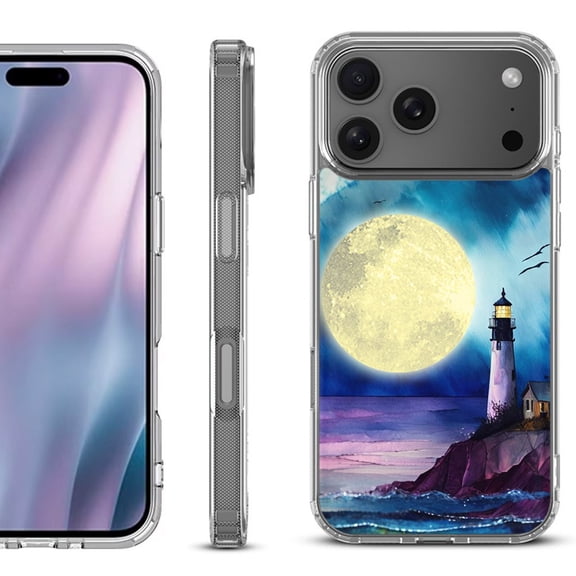 For iPhone 17 Pro Max Protective Shockproof Phone Case, by OneToughShield - Lighthouse Moon