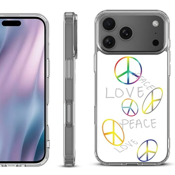 For iPhone 17 Pro Max Protective Shockproof Phone Case, by OneToughShield - Love/Peace